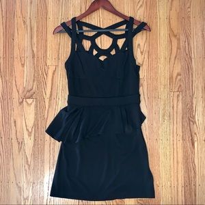Black peplum dress